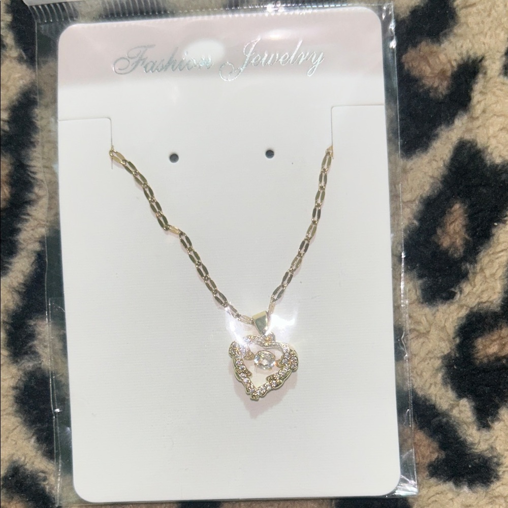 Gold Heart Pendant Necklace